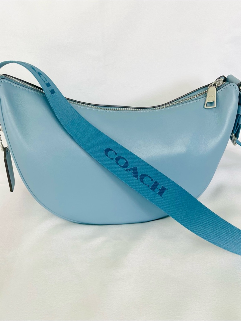 *AUTHENTIC* COACH PACE CROSSBODY BAG STYLE CT644 CORNFLOWER BLUE MSRP $400! - Picture 6 of 16